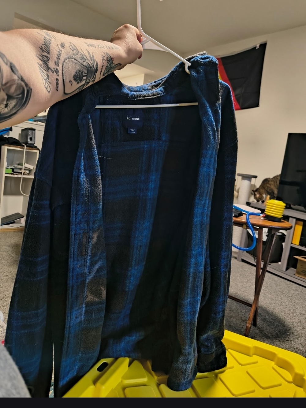 Basic Editions Black and Blue Plaid Shirt Jacket